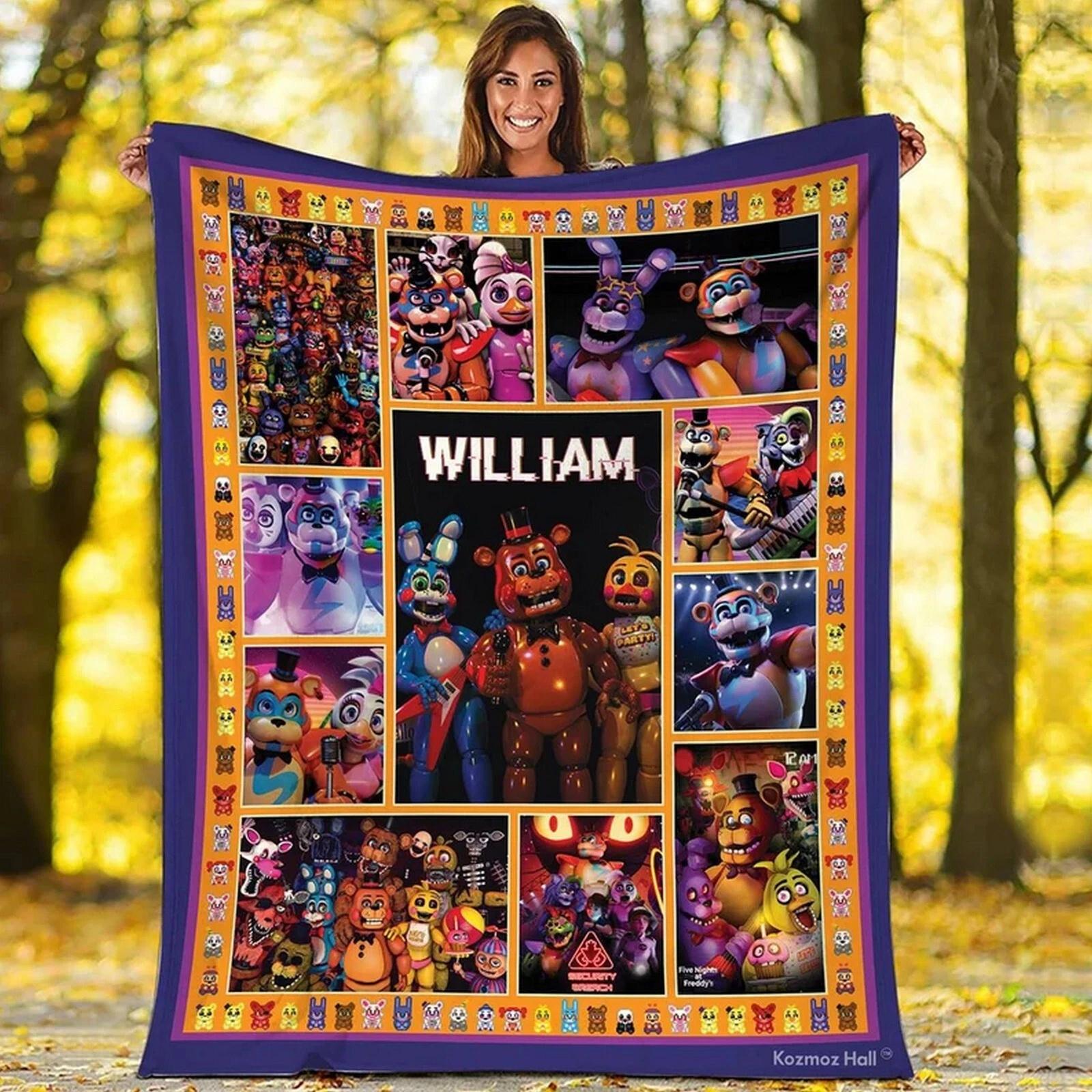 Custom Name Five Nights At Freddy’ Blanket Fnaf Fleece Sherpa Blanket
