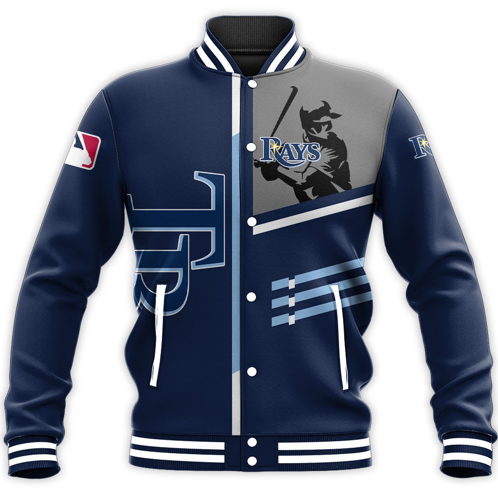 Tampa Bay Rays Custom Name Number Navy Baseball Jacket
