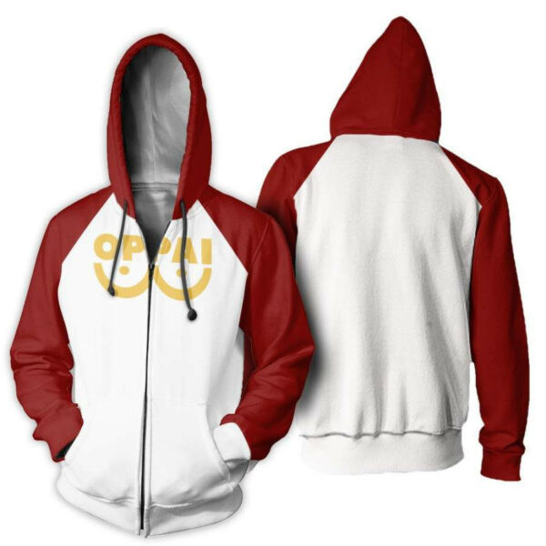 Oppai Saitama Shirt Costume One Punch Man Anime 2k910 Cartoon 3d Hoodie Zip Hoodie 1869