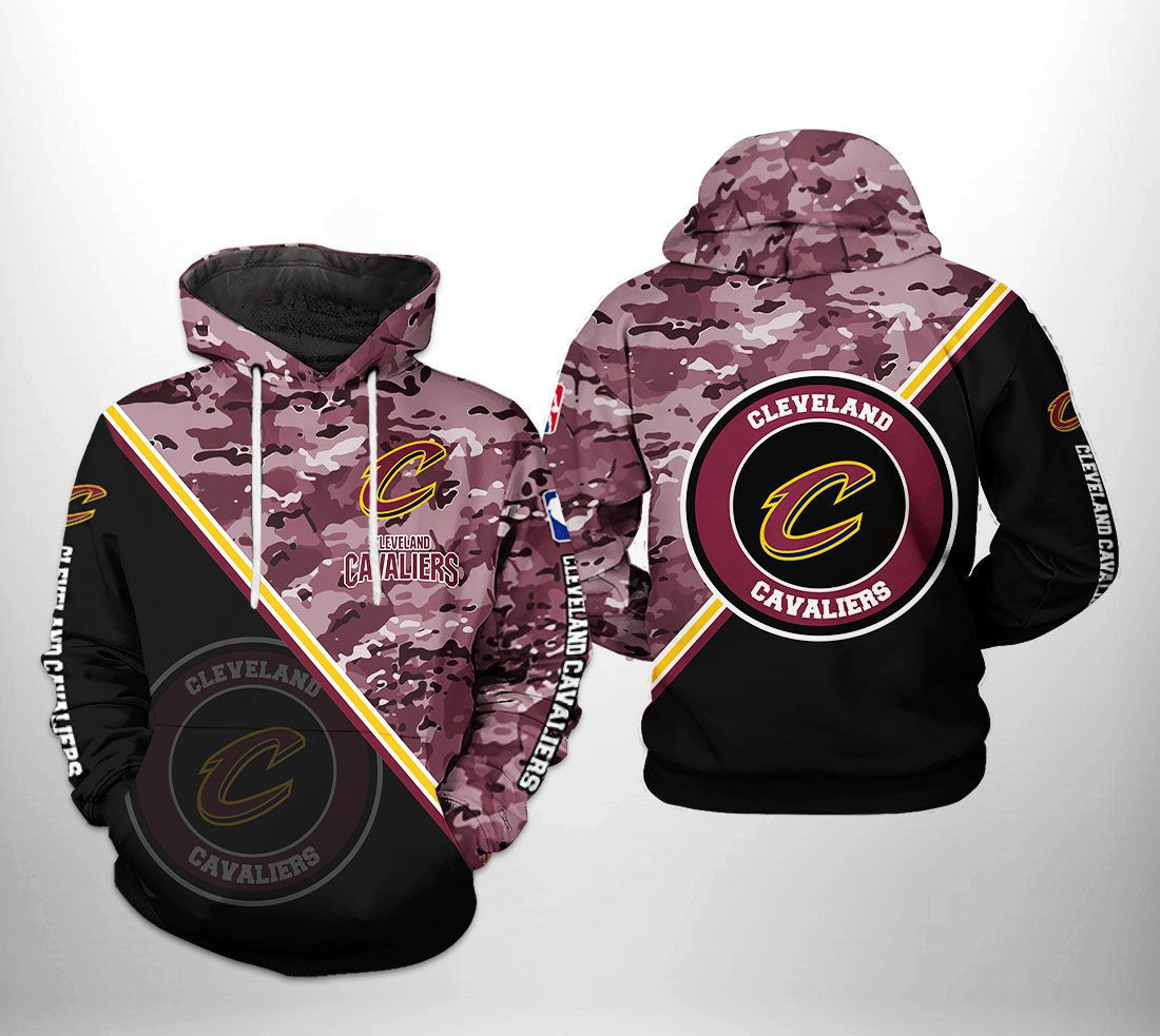 Cleveland Cavaliers US Camo Team 3D All Over Print Hoodie & Zip Hoodie