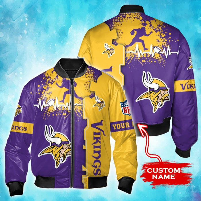 Minnesota Vikings Personalized Thick Bomber Jacket CSBBT162