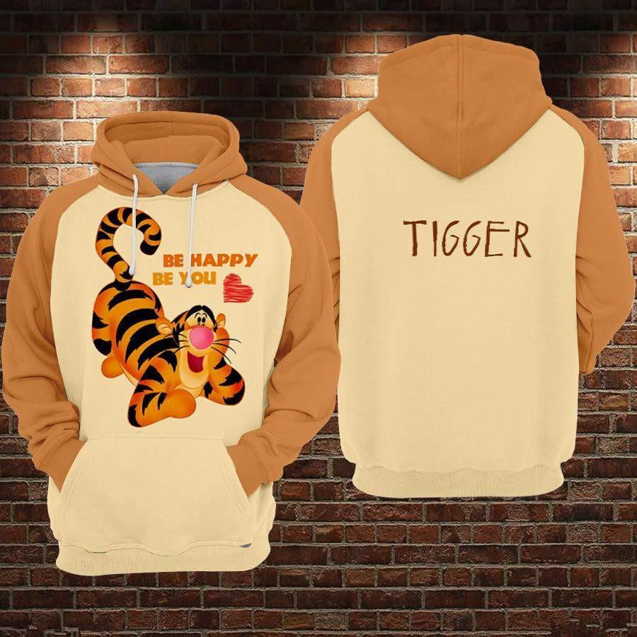 Tigger Winnie The Pooh Disney, Be Happy Be You Aop Hoodie