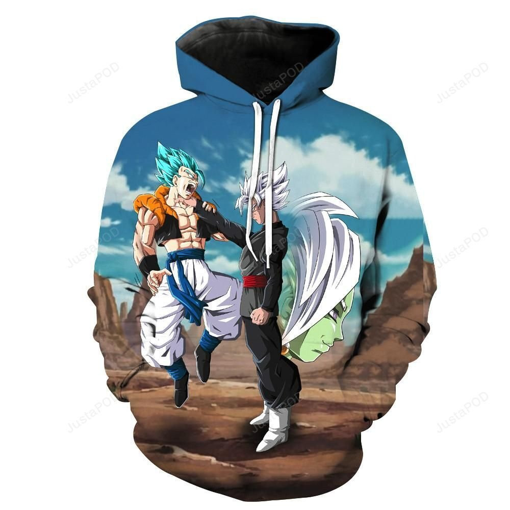Super Saiyan God Super Saiyan Gogeta Vs Goku Black Zamasu Dragon Ball Super 3D All Over Print Hoodie & Zip Hoodie