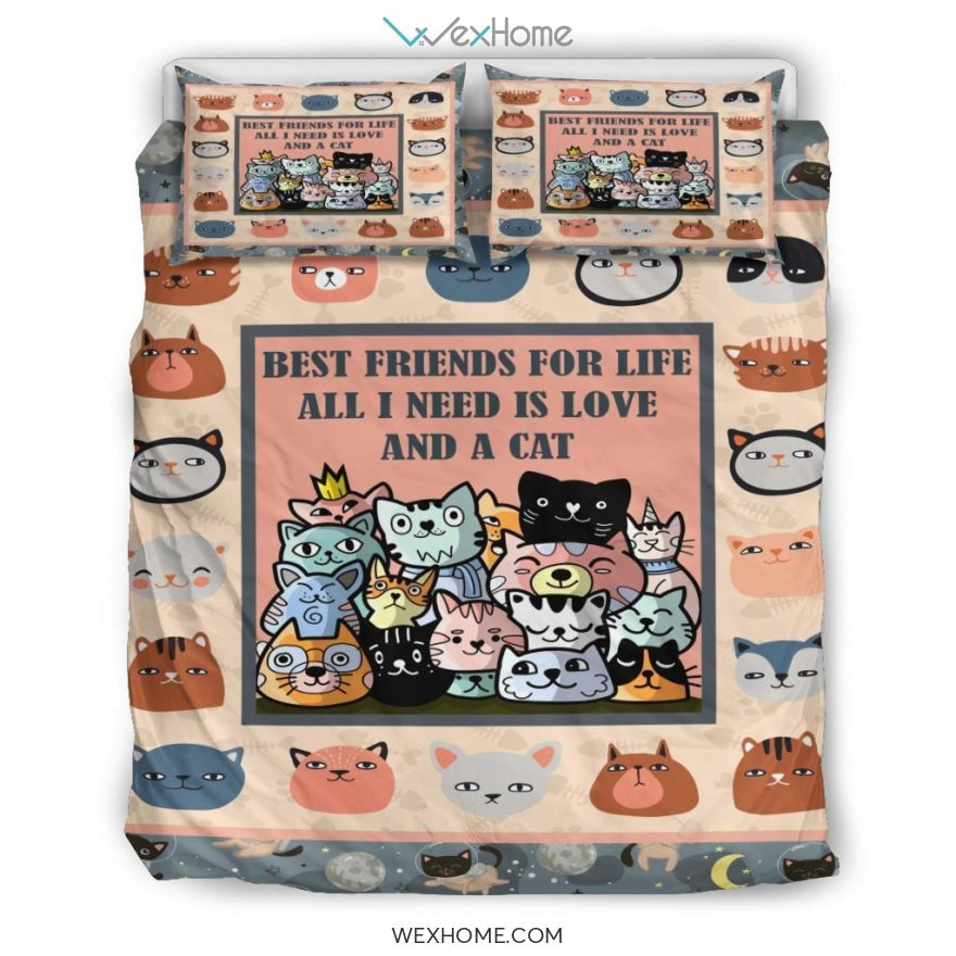 Cat Bedding Set Cat Best Friend For Life Duvet Covers