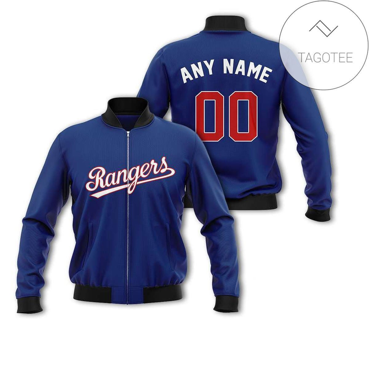 Texas Rangers Custom Name Number Blue Bomber Jacket