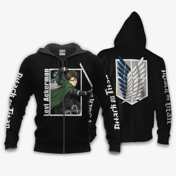 Levi Ackerman Hoodie Attack On Titan Anime 3k300 Cartoon 3d Hoodie Zip Hoodie 946