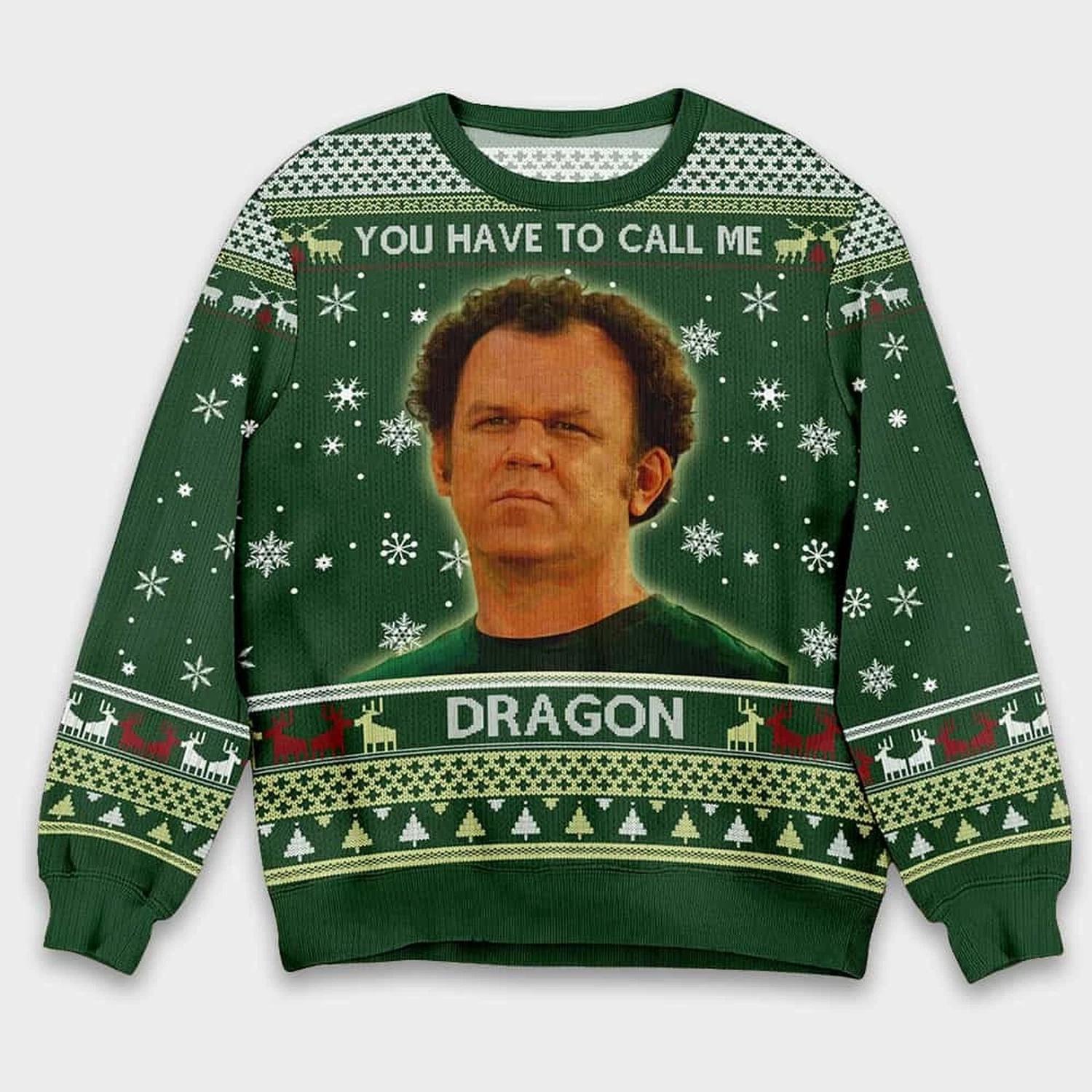 Dale Doback You Have To Call Me Dragon Step Brothers Ugly Christmas Sweater