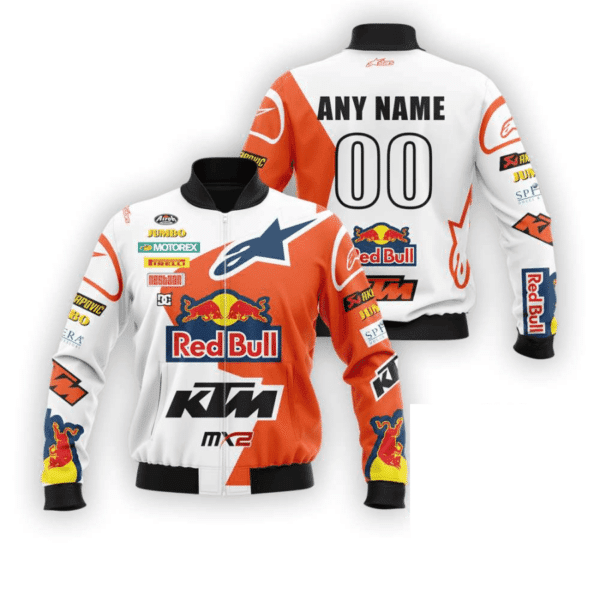 Personalized Red Bull Ktm Factory Motogp Racing Mx2 Bomber Jacket 803 58