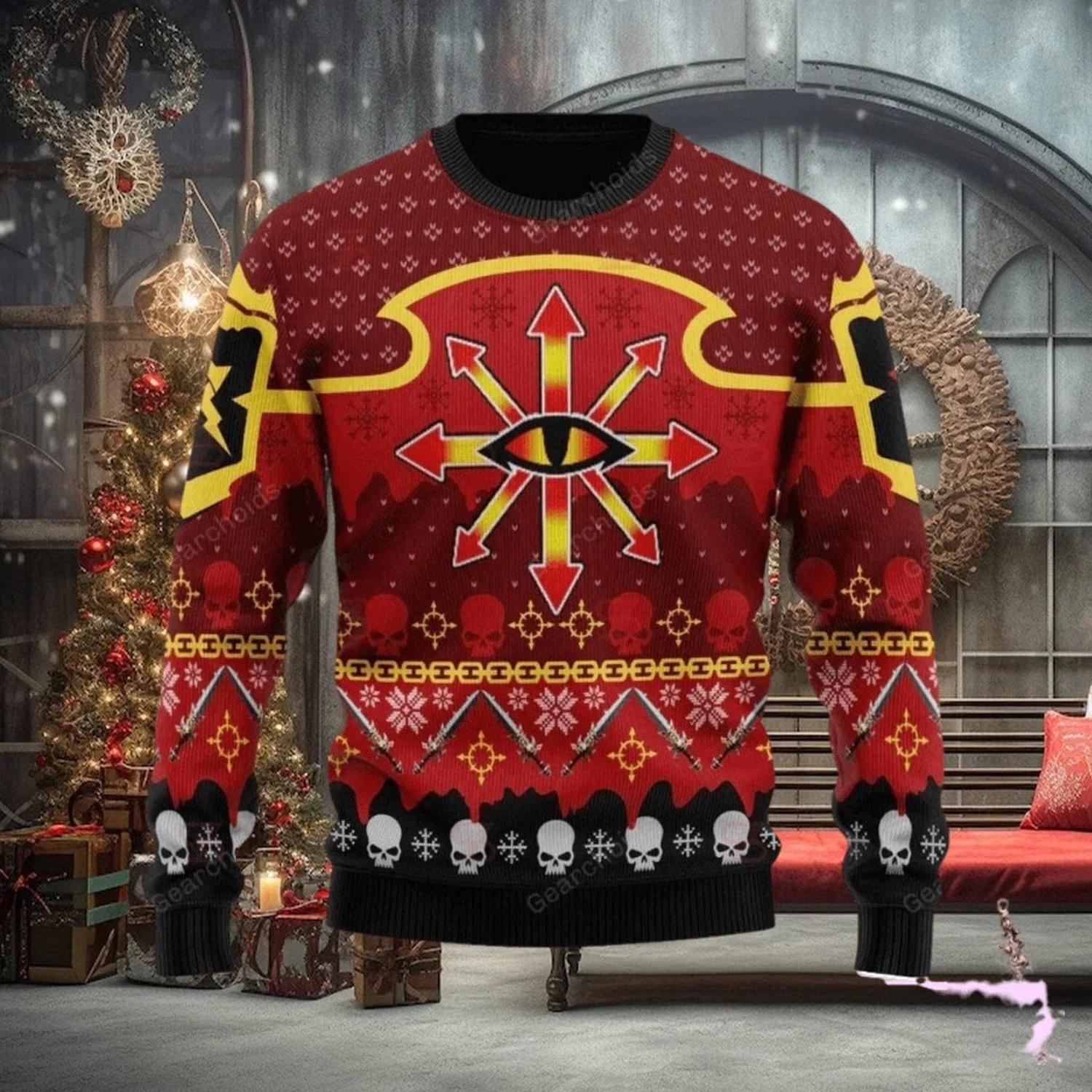 Warhammer 40K Chaos Reigns Khorne Iconic Ugly Christmas Sweater