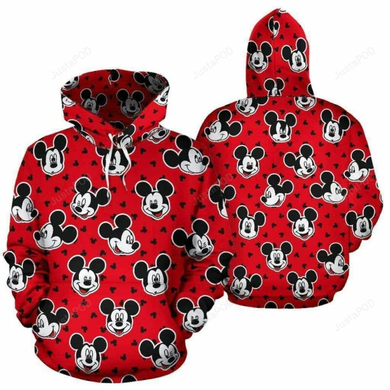 Mickey 3d All Over Print Hoodie, Zip-up Hoodie 003