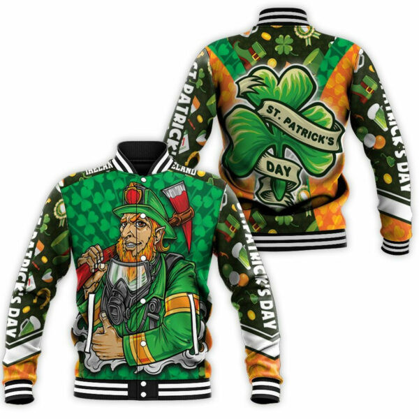 Saint Patricks Day Firefighter 6k647 Gift For Fan Baseball Jacket 543