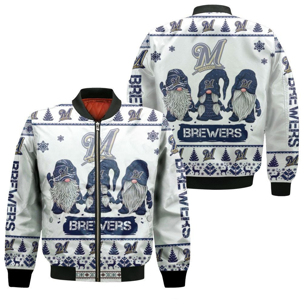 Milwaukee Brewers Christmas Gnomes Bomber Jacket