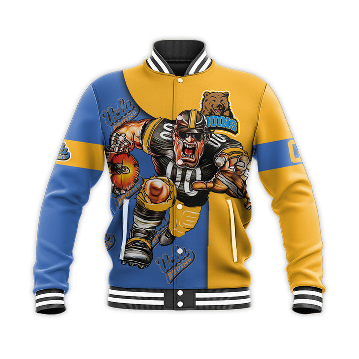 UCLA Bruins Custom Number Blue Gold Baseball Jacket