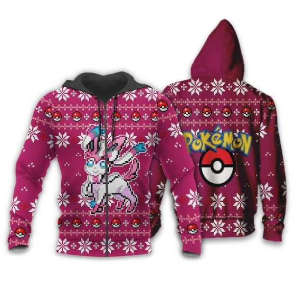 Sylveon Anime Pokemon Ugly Christmas Sweater 1k857 Cartoon Graphic Outfits Aop 3d Hoodie Zip Hoodie 2365