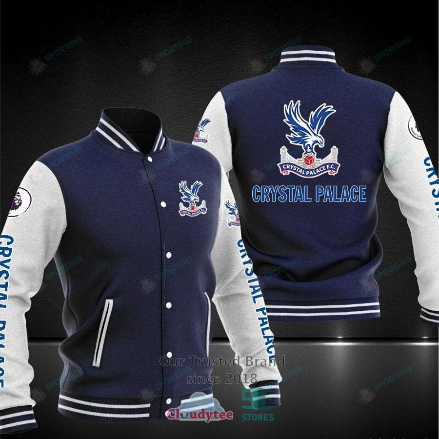 Crystal Palace FC Dark Blue Grey Baseball Jacket