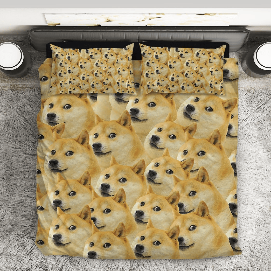 Funny Bedding Set Funny Doge Dog Meme Pattern Duvet Covers