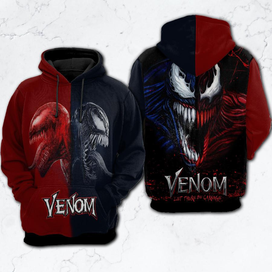 Venom Gift For Fan, Venom Let There Be Carnage 102 Aop Hoodie, Zip Hoodie, Fleece Jacket