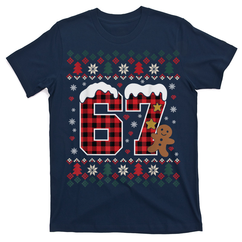 67 Christmas Pajamas Shirt Six Seven Meme Brainrot T-Shirt