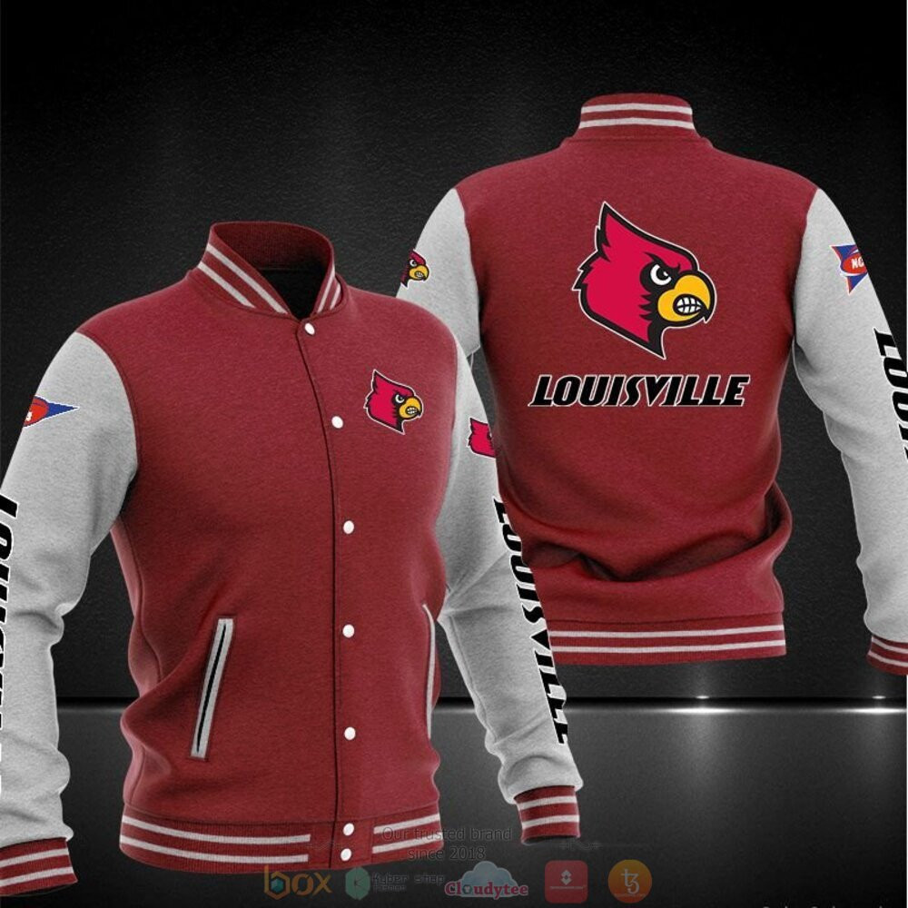 Louisville Cardinals Red Grey Baseball Jacket