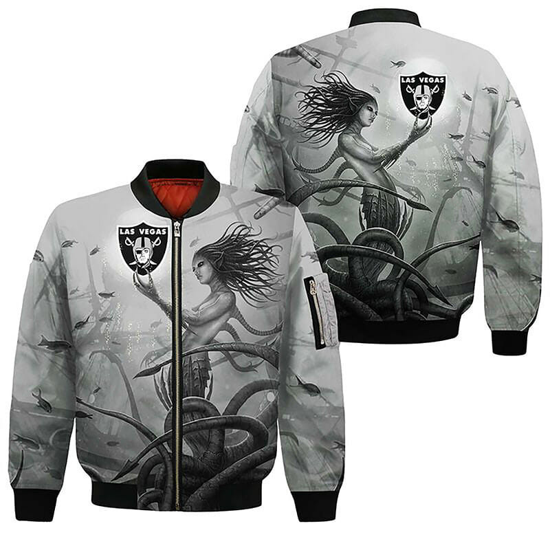 Las Vegas Raiders Silver Limited Bomber Jacket
