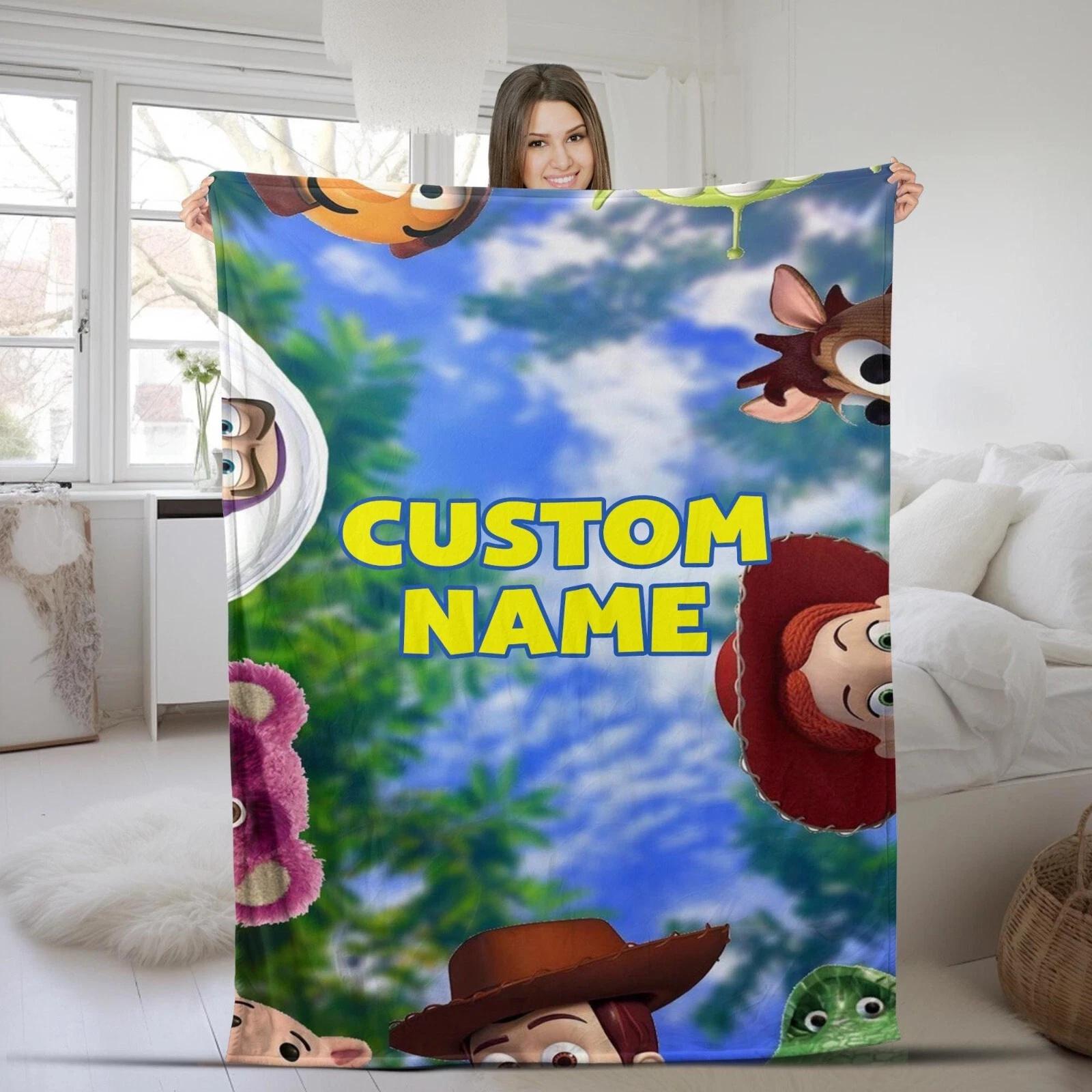 Personalized Toy Story Blanket Custom Name Fleece Sherpa Blanket