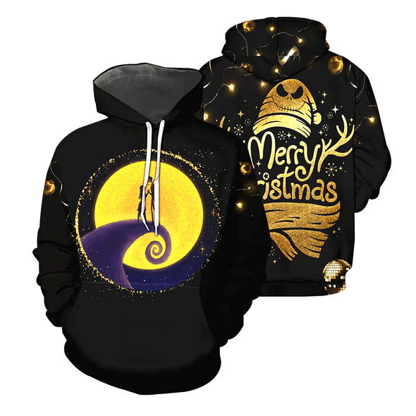 Jack Skellington The Nightmare Before Christmas 130 Cartoon Graphic Outfits Aop Hoodie, Zip Hoodie 100