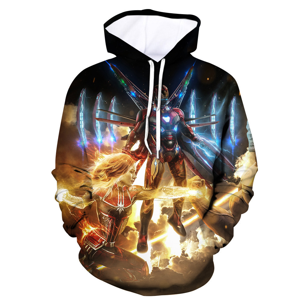 Superhero Iron Man Captain Marvel Avengers Endgame 3D All Over Print Hoodie & Zip Hoodie
