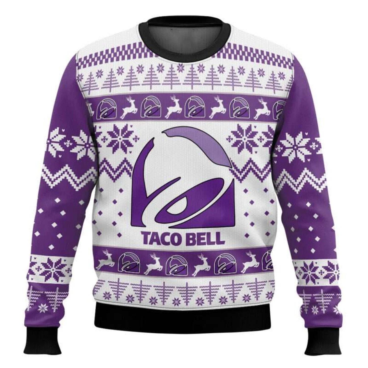 Taco Bell Purple Ugly Christmas Sweater