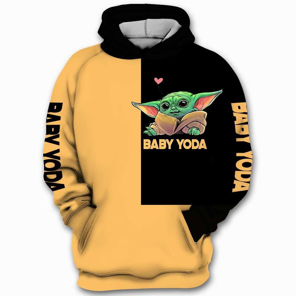 Cute Baby Yoda Star Wars I’m Not Short Im Baby Yoda Size Aop Hoodie