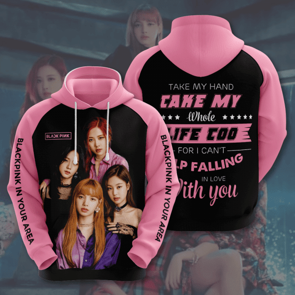 Black Pink Blink Take My Hand Cake My Whole Signature Design Gift For Fan Custom 3d Hoodie All Over Printed Hoodie
