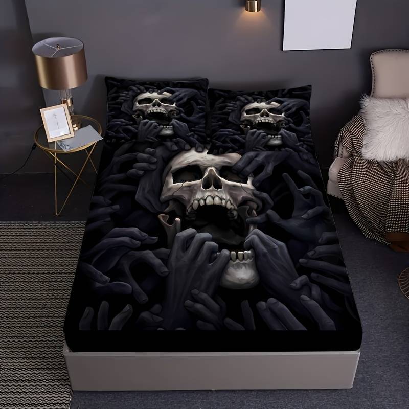 Skull Bedding Set Skull Head Skeleton Hands Duvet Covers