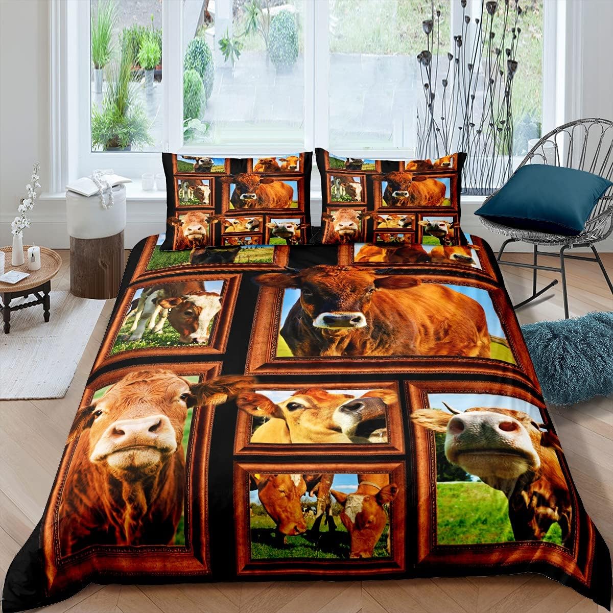 Cow Bedding Set Cow On The Field Graphic Duvet Covers