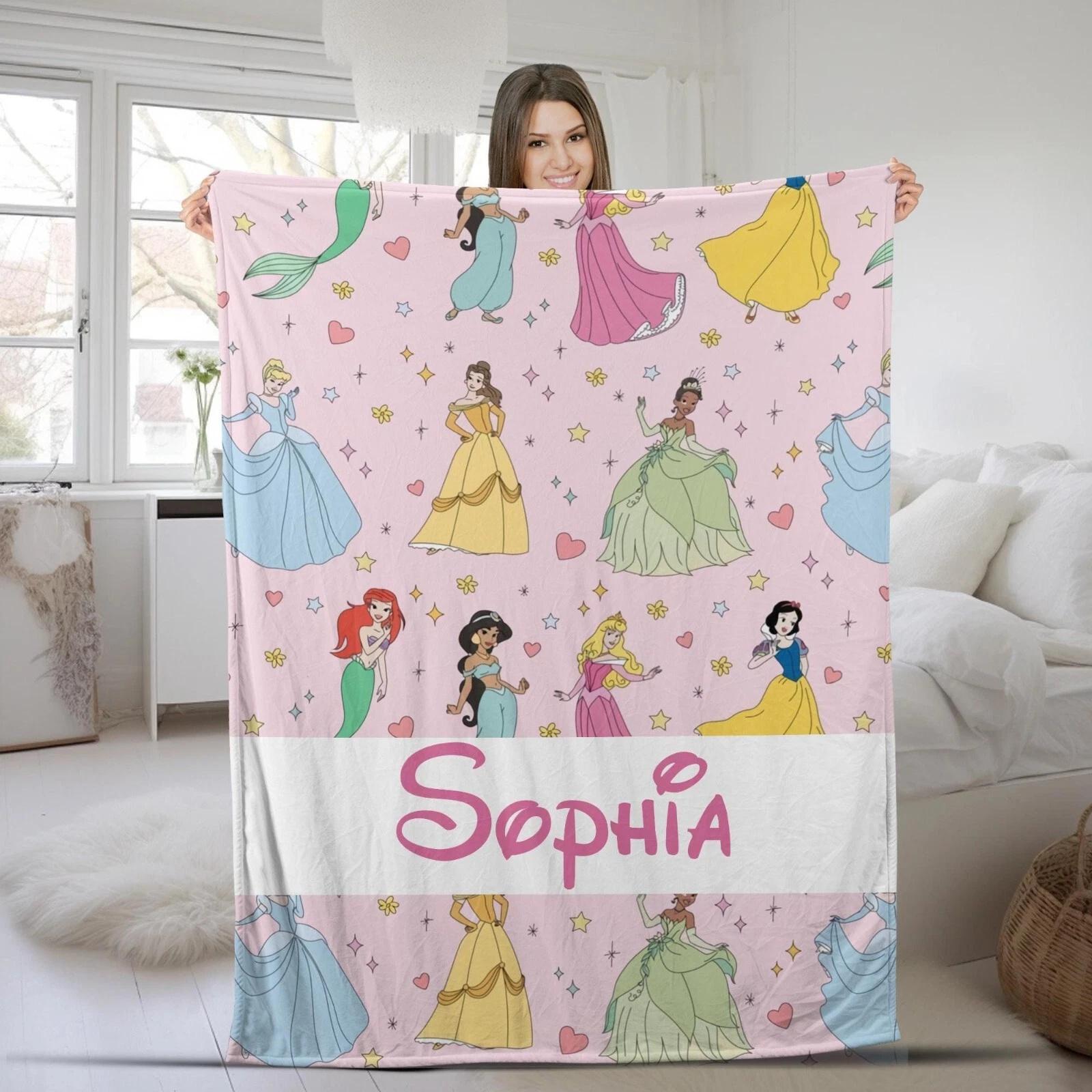 Personalized Princess Blanket Princess Blanket Coquette Bows Fleece Sherpa Blanket