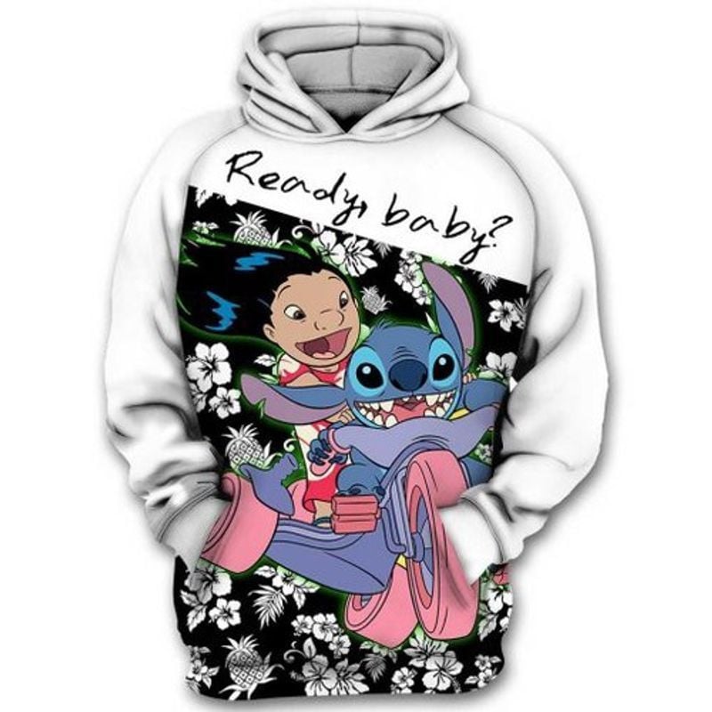 Stitch And Lilo Ready Baby 3d Hoodie