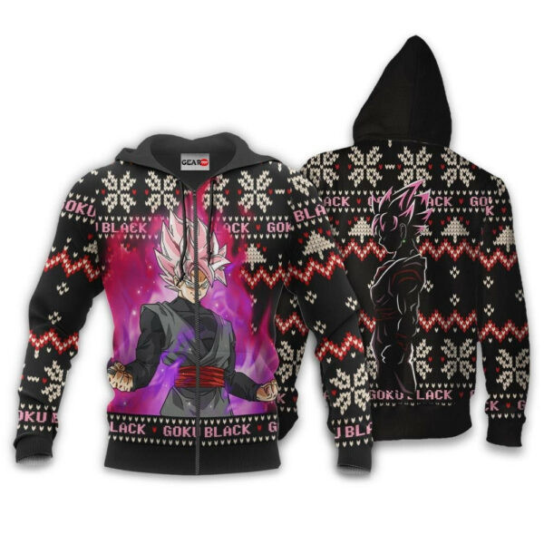 Goku Black Rose Ugly Christmas Dragon Ball Z Anime 1k337 Cartoon Graphic Outfits Aop 3d Hoodie, Zip Hoodie 1507