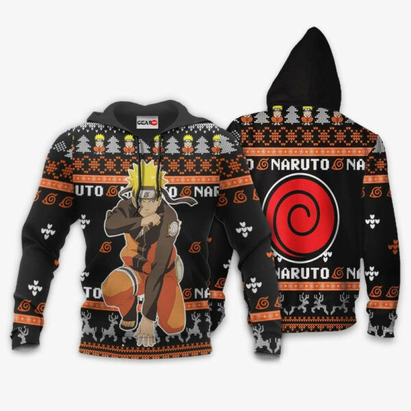 Uzumaki Naruto Christmas Naruto Anime 1k455 Cartoon Graphic Outfits Aop 3d Hoodie, Zip Hoodie 2571
