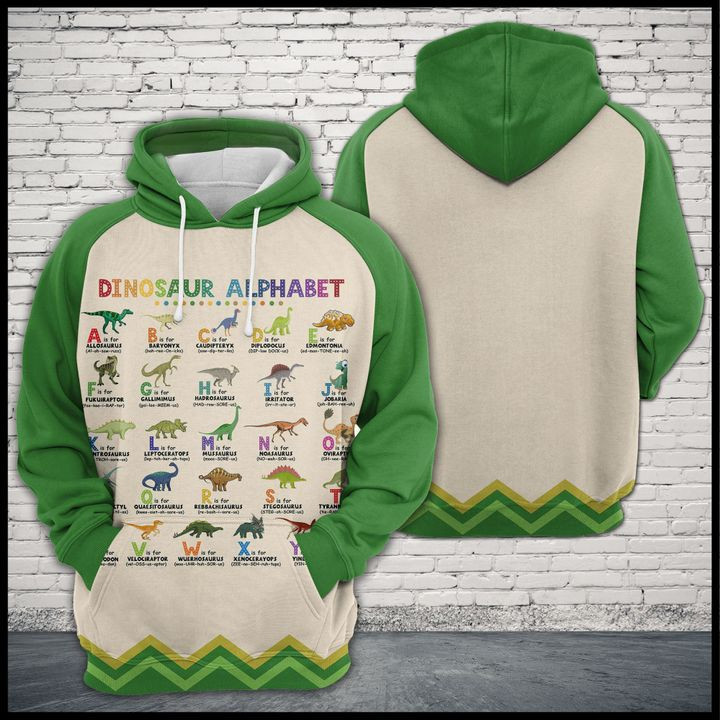 Dinosaur Alphabet 3D All Over Print Hoodie & Zip Hoodie