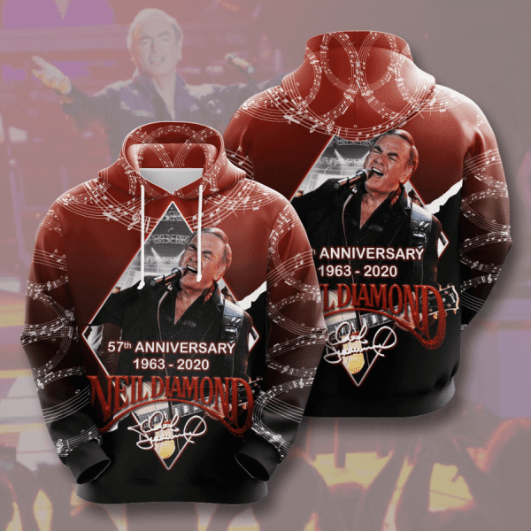 Neil Diamond 57th Anniversary 1963 2020 Signature Design Gift For Fan Custom 3d Hoodie All Over Printed Hoodie