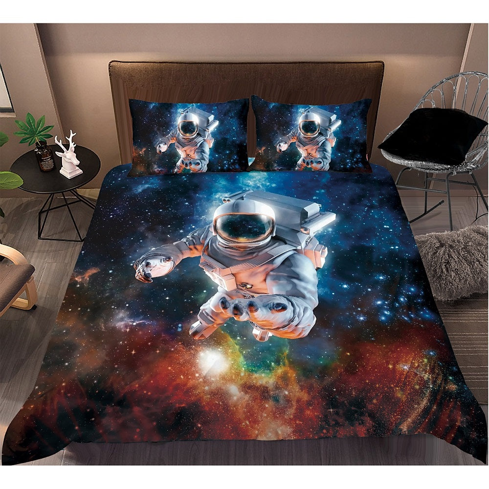 Astronaut Bedding Set Astronaut Outerspace Galaxy Graphic Duvet Covers