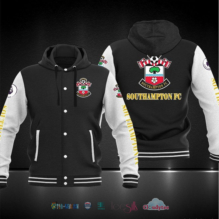 Southampton FC Black Grey Baseball Jacket
