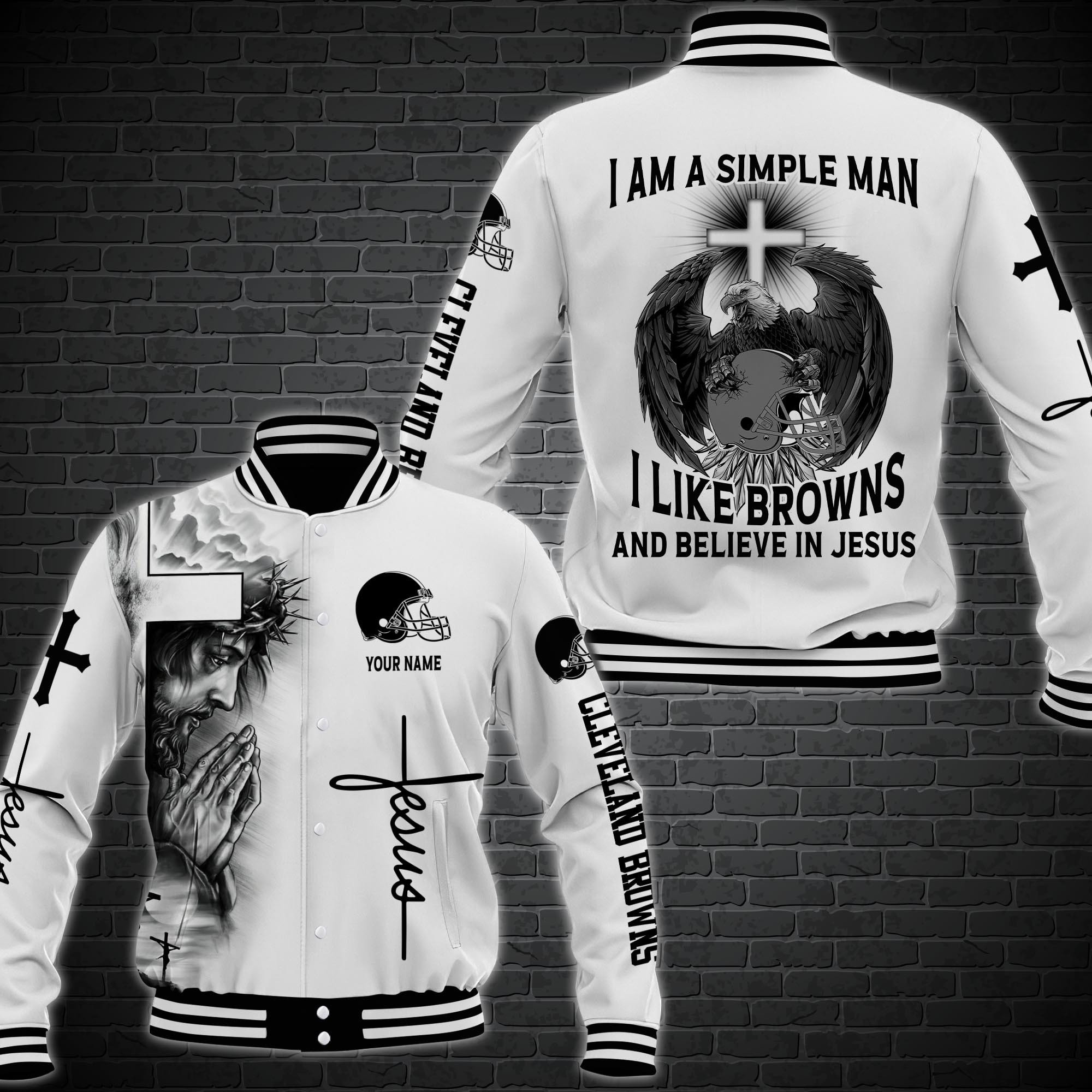 Cleveland Browns Personalized Baseball Jacket 65