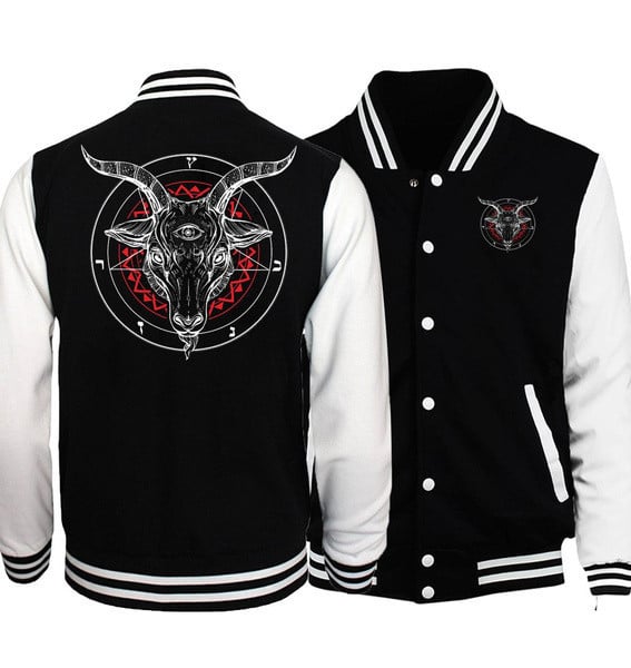 Satanic Goat Baphomet Lucifer Satan Baseball Jacket