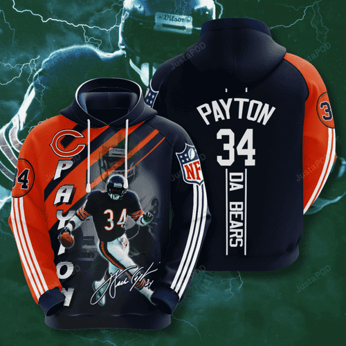 Chicago Bears Walter Payton 3D All Over Print Hoodie & Zip Hoodie