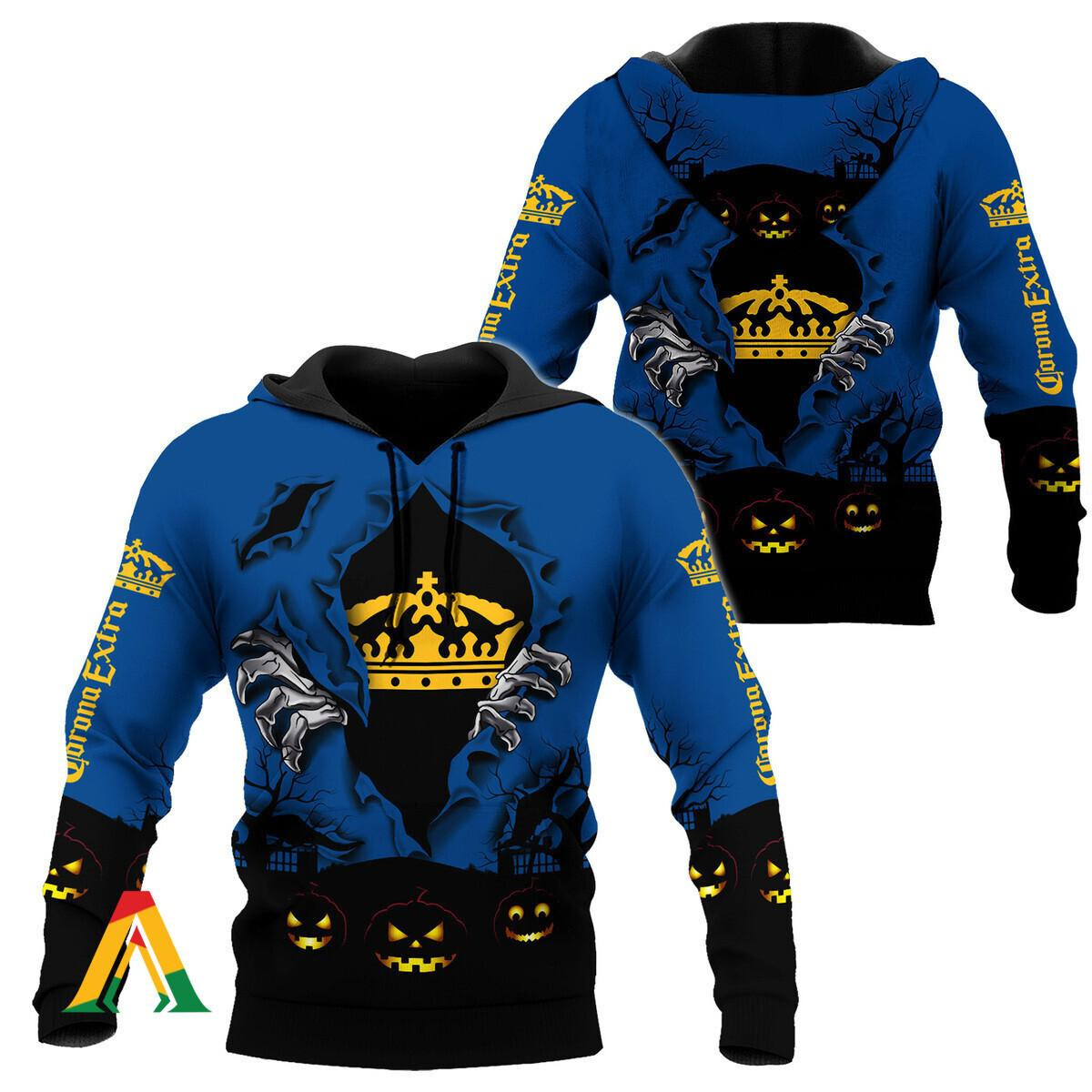 Scary Night Halloween Corona Extra Beer Hoodie & Zip Hoodie