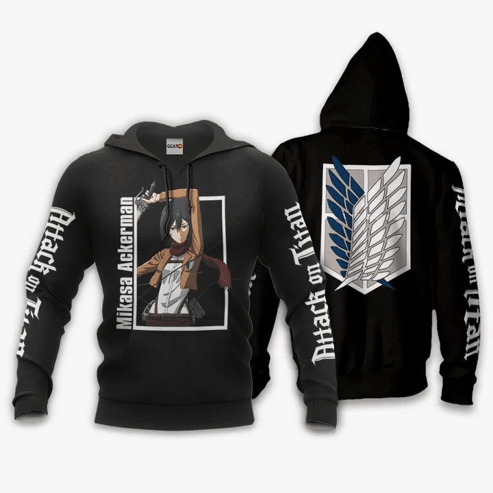 Mikasa Ackerman Attack On Titan 3d Hoodie Zip Hoodie