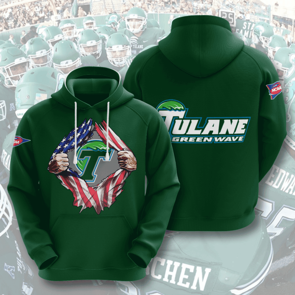 Tulane Green Wave American Football 3D All Over Print Hoodie & Zip Hoodie