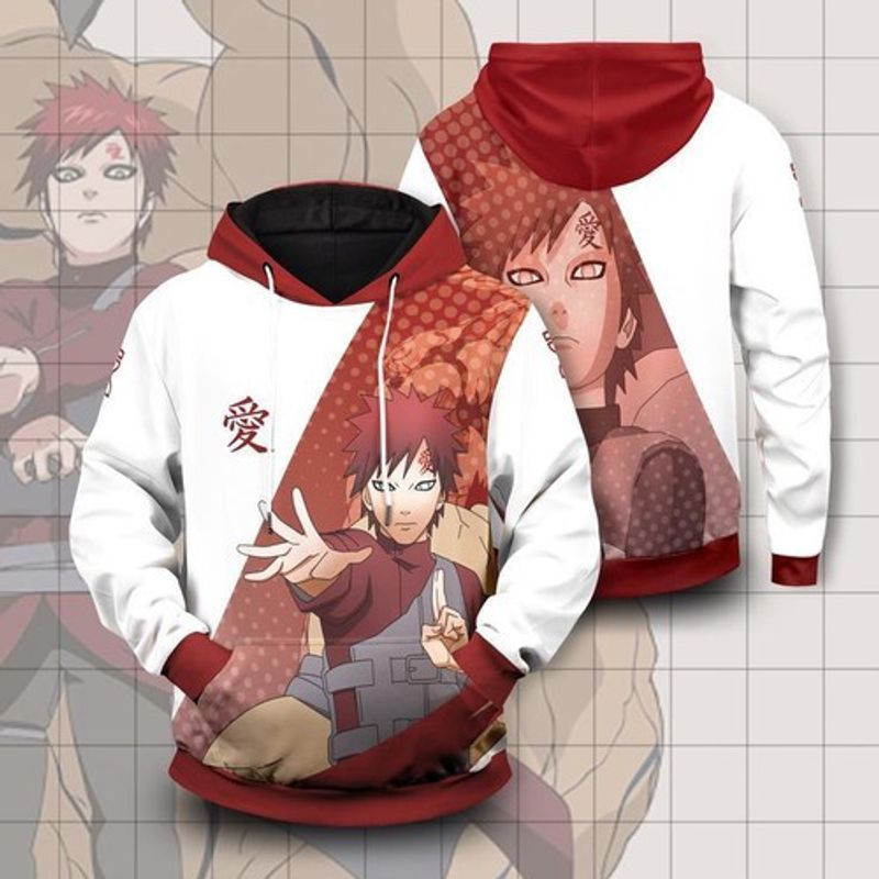 Gaara Naruto Hooded Pocket Pullover Full Printing 3d Hoodie