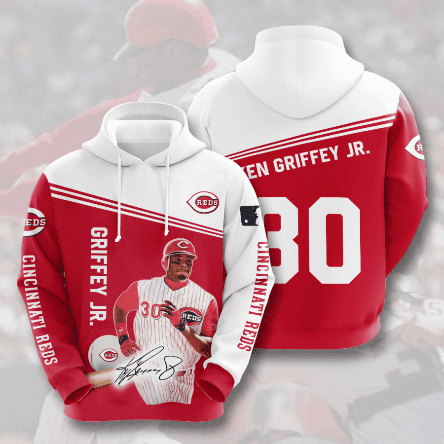 CINCINNATI REDS Ken Griffey Jr 3D All Over Print Hoodie & Zip Hoodie