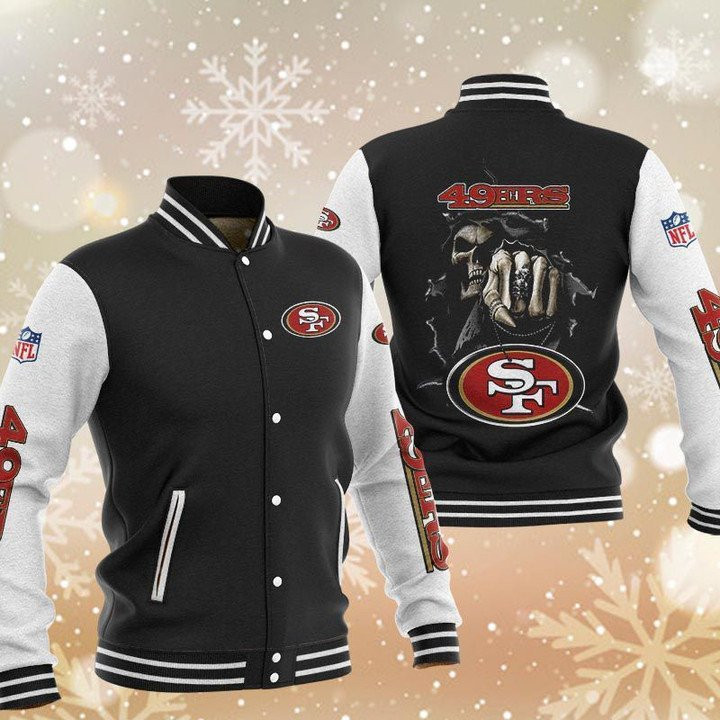 San Francisco 49ers Skull Boxing Black Baseball Jacket