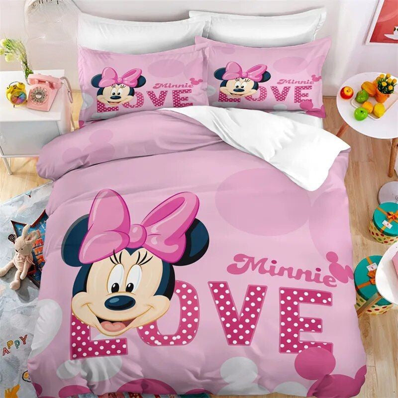 Minnie Bedding Set DN Minnie Love Mouse Ears Duvet Covers